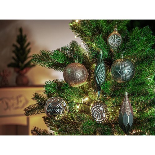 Gule MagicHome Vianoce, set, 16 ks, medeno - zelené, na vianočný stromček, 8-15 cm