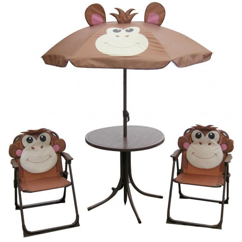 Set LEQ MELISENDA Mono, opica, slnečník 105 cm, stôl 50 cm, 2 stoličky. detský - Akcia